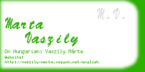 marta vaszily business card